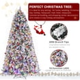 thumbnail image 6 of 9ft Prelit Artificial Christmas Tree, Automatic Snow Flocked Xmas Tree with 900 Lights, 2094 Branches, 4 Colors 8 Modes with Remote Control, Perfect Choice for Xmas Decoration, 6 of 7