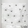 thumbnail image 1 of Spider Web Tapestry, Pale Colored Webs with Spiders Scary Black Insects Sticky Network, Fabric Wall Hanging Decor for Bedroom Living Room Dorm, 5 Sizes, Black Pale Grey White, by Ambesonne, 1 of 1
