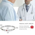 thumbnail image 3 of Metaljc Magnetic Stainless Steel Medical Alert ID Bracelet for Women, Engraved Diabetic Type 2, 3 of 7