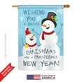 thumbnail image 2 of Breeze Decor BD-XM-H-114146-IP-BO-DS02-US Snowman Wishing You Winter - Seasonal Christmas Impressions Decorative Vertical House Flag - 28 x 40 in., 2 of 4