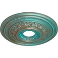 thumbnail image 3 of Ekena Millwork 17 5/8"OD X 3 5/8"ID X 1 7/8"P Orleans Ceiling Medallion (Fits Canopies up to 4 5/8"), Hand-Painted Copper Green Patina, 3 of 7