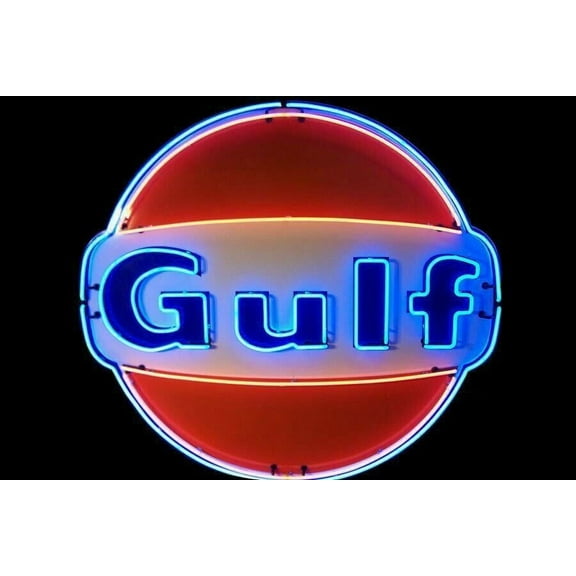 Queen Sense 24"x24" Gulf Oil Gasoline Neon Sign HD Vivid Printing Handmade Artwork Neon Light 124GOLVVD