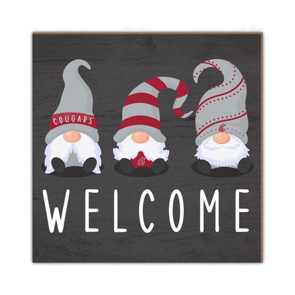 Washington State Cougars 10'' x 10'' Welcome Gnomes Sign