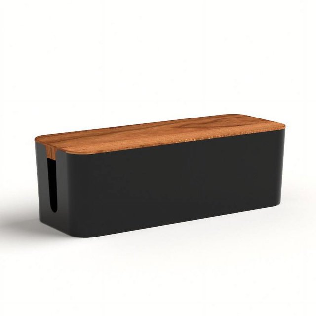 Caja de gestión de cables con tapa de madera