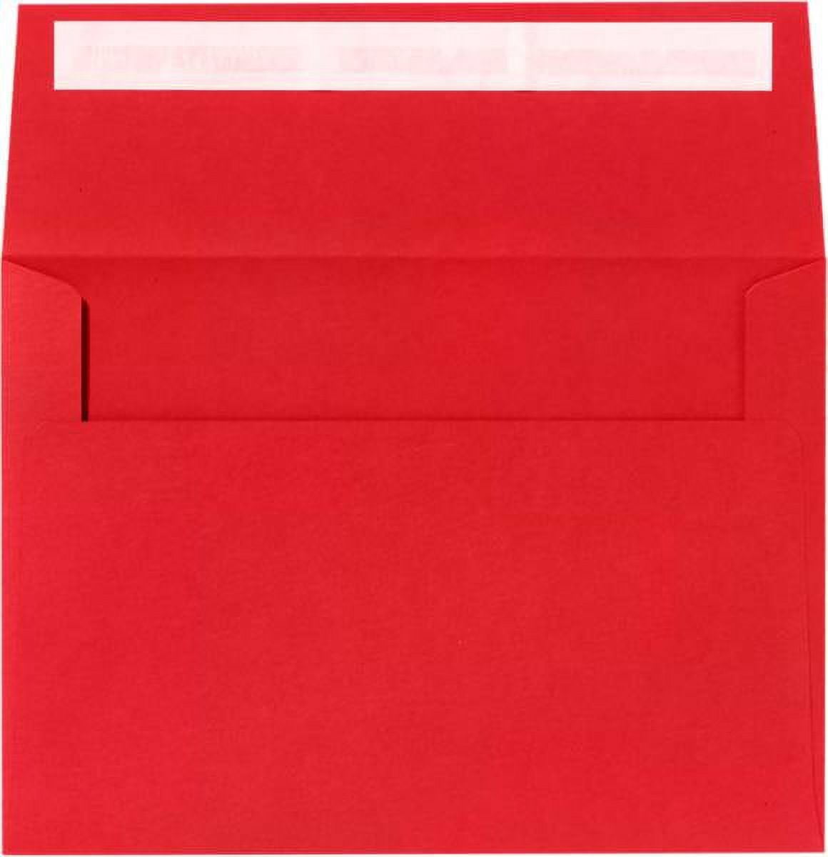 LUXPaper A7 Invitation Envelopes, 5 1/4 x 7 1/4, Holiday Leaves on Ruby Red, 250/Pack