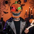 thumbnail image 1 of Máscara de calabaza de terror de Halloween, maquillaje brillante, divertidos accesorios de cosplay aterradores, accesorio de calabaza, 1 of 9