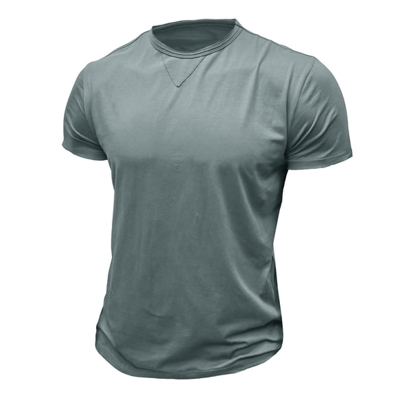 pstuiky Camisas de manga corta para hombre, Camiseta de manga corta para hombre, estilo casual, lisa, con cuello redondo y botones camisas casuales para hombre xl