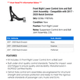 thumbnail image 2 of Front Right Lower Control Arm and Ball Joint Assembly - Compatible with 2017 - 2020 Buick Envision 2018 2019, 2 of 2