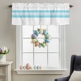 thumbnail image 3 of Valance Curtains for Kitchen Windows Modern Minimalist Art Rod Pocket Valance Blue Lines Stripes on White Short Window Curtain Topper for Bedroom Living Room Bathroom 54x18in,1&nbsp;Panel, 3 of 9