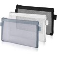 thumbnail image 1 of Juego de 3 estuches transparentes para lápices (negro, blanco y gris) para cosméticos, 1 of 5