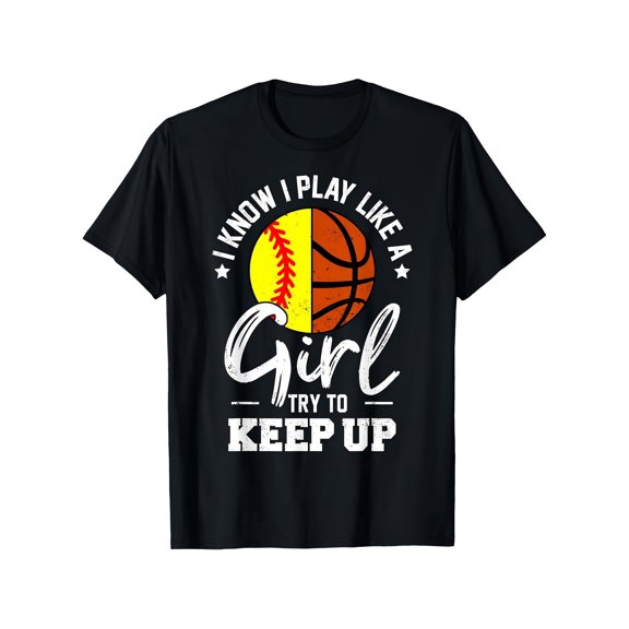 Retro Women's Sports T-Shirt Funny Softball Basketball Athlete Graphic Tee Competitive Player Apparel