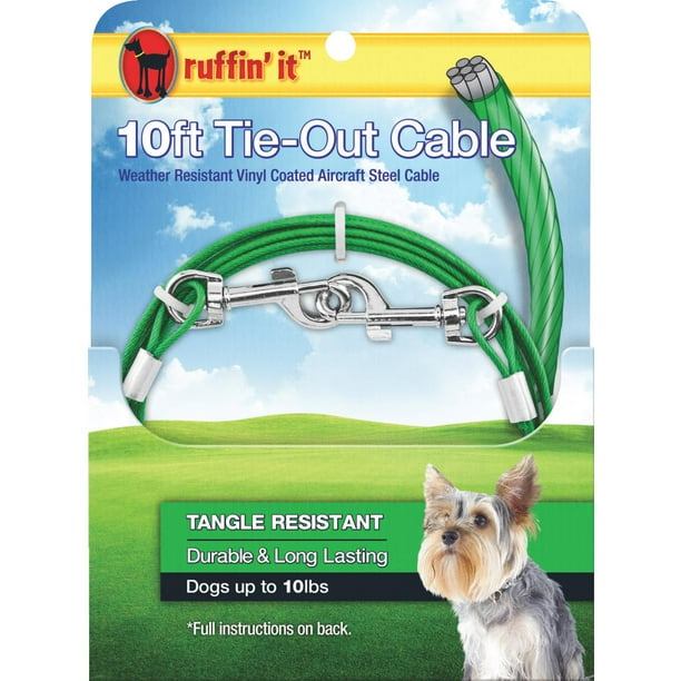 Westminster Pet Ruffin' it Tangle Resistant Small Dog TieOut Cable, 10