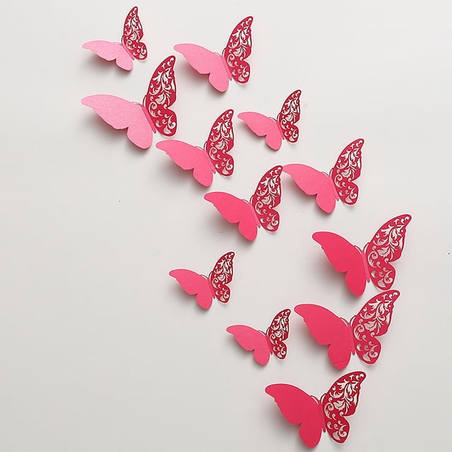 Affordablo 2025 Peel And Stick Tiles For Kitchen Clearance 3D Three Dimensionals Hollow Pearl Paper Simulation Butterfly Wall Sticker