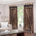 thumbnail image 2 of Retro Wood Barn Door Blackout Curtains, 3D Farmhouse Print Window Curtains, Thermal Insulated Darkening Grommet Drapes 42"W x 96"L (Pack of 2), 2 of 6