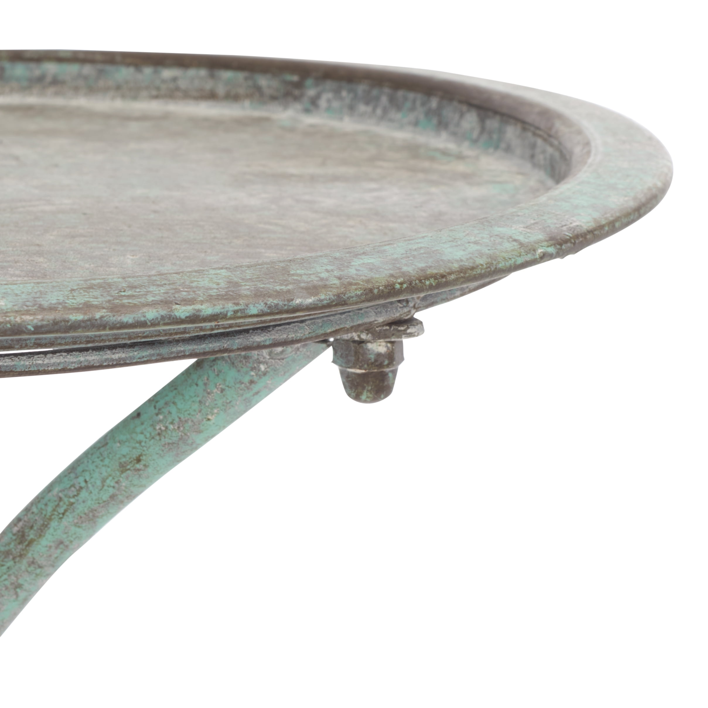 SAFAVIEH Kensi Solid Rustic Outdoor Patio Bird Bath, Antique Green