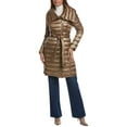 thumbnail image 3 of Via Spiga womens  Asymmetrical Belted Puffer Coat, s, Gold, 3 of 5