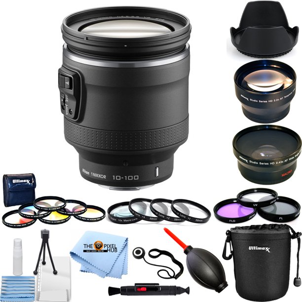 Nikon 1 Nikkor Vr 10 100mm F 4 5 5 6 Pd Zoom Lens Mega Lens Bundle Walmart Com Walmart Com