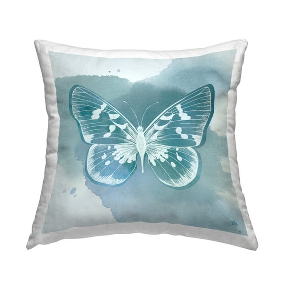 Stupell Industries Butterfly with Modern Splash Square Decorative Printed Throw Pillow, 18 x 18