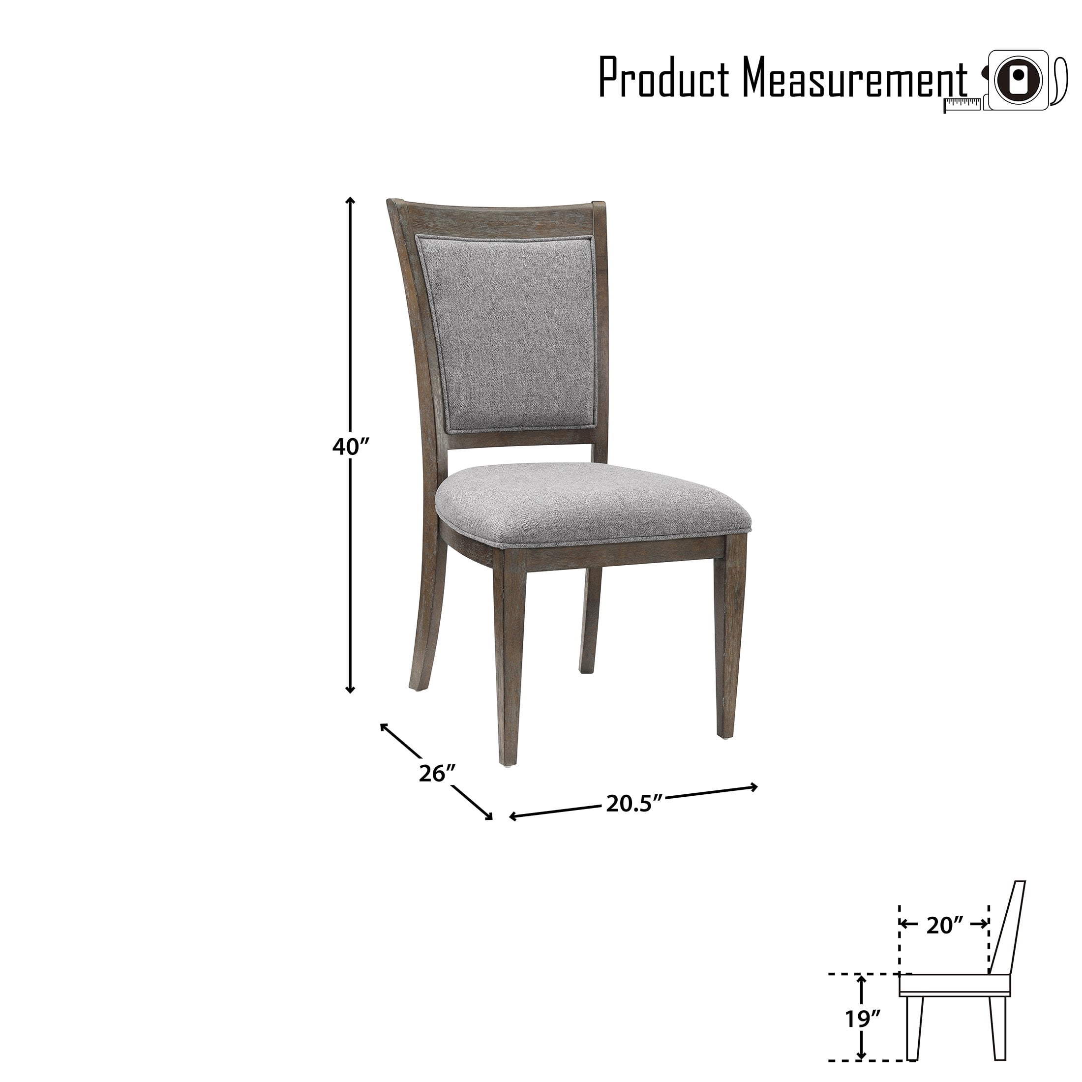 OakvillePark Lisco Dining Side Chair (Set of 2), Driftwood Brown