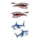 thumbnail image 1 of 4 Pedazos Del Tiburón + Etiqueta Engomada Tiburones Etiquetas Engomadas Del Coche Del Del Sharpla Calcomanías de tiburón, 1 of 8