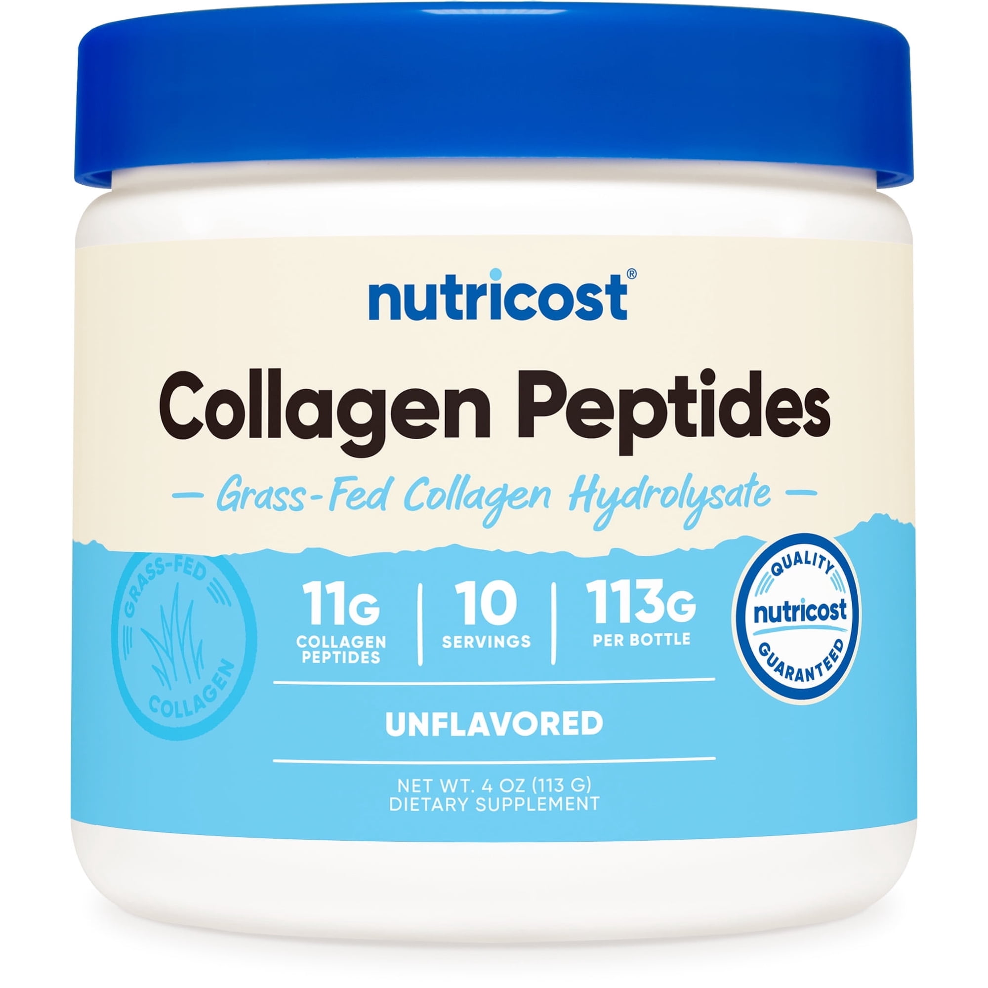 Nutricost Grass-Fed Collagen Powder 4 oz (Unflavored) - Grass Fed and Non-GMO Supplement