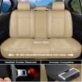 thumbnail image 4 of 2009 for TOYOTA COROLLA Car Seat Cover, Beige Car Seat Covers, PU Leather 5 Piece Full Set With a Headrest and Lumbar Support Suitable for All Seasons, Beautify the Interior of Old Cars, 4 of 8