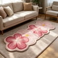 thumbnail image 3 of JWZZYD Scalloped Floral Plush Bathroom Runner Rug, 63"x19.68" Soft Absorbent Non Slip Floor Mat, Washable Flower Pattern Carpet for Bathroom, Bedroom, Entryway & Home Flooring Decor(Pink, 1 Pack), 3 of 7
