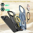 thumbnail image 6 of WATEFULL for iPhone 16 Pro MagSafe Case with Adjustable Metal Camera Lens Cover Stand with 1 Screen Protector,[Military-Grade Protection] Rugged Heavy Duty Magnetic Case for iPhone 16 Pro 6.3"(Blue), 6 of 7
