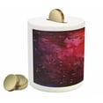 thumbnail image 2 of Outer Space Piggy Bank, Cosmos Milky Way Galaxy Abstract Stardust in Watercolor Design, Ceramic Coin Bank Money Box for Cash Saving, 3.6" X 3.2", Lavender Orange Mustard, by Ambesonne, 2 of 4