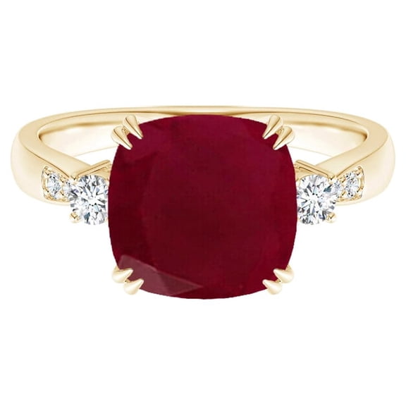 Solitaire 2 Ctw Cushion Ruby Gemstone 925 Sterling Silver Women Wedding Ring