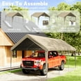 thumbnail image 6 of Kimunuk Canopy Replacement Cover, 12' x 20' Outdoor Portable Carport Replacement Canopy with Ball Bungees for Car Garage Shelter Tent Party Tent, Sand ,Frame is Not Included, 6 of 6