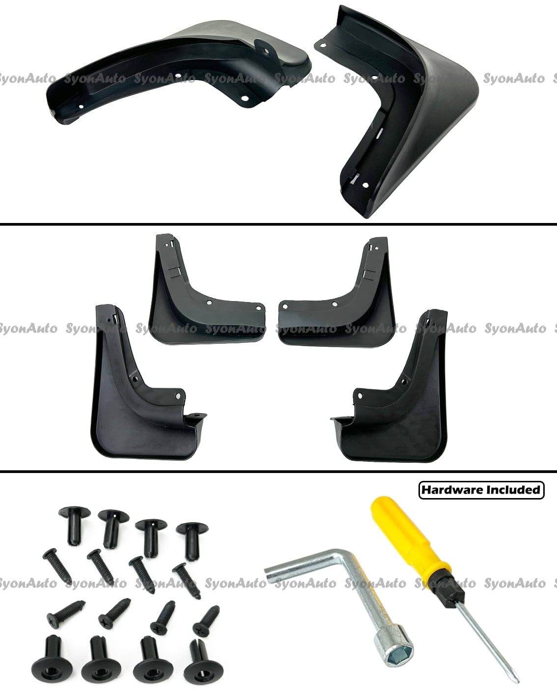 FITS 2020-2024 TESLA MODEL Y DIRECT FIT DRILLING-FREE MUD FLAP SPLASH GUARDS 4 PCS SET