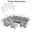 thumbnail image 2 of LLappuil Modular Sectional Sofa, 8 Seat Modular Sectional Sofa with Storage, 25.6" Deep Seat Chenille Sofa Couch for Living Room Gray, 2 of 8