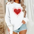 thumbnail image 7 of UTSJKR Valentine Shirts for Women Oversized Heart Print Crewneck Shirts Causal Long Sleeve Tunic Top Loose Graphic Tee White M, 7 of 7