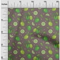 thumbnail image 1 of oneOone Cotton Poplin Dusty Brown Fabric Lemon Vegetable Craft Projects Decor Fabric Printed By The Yard 42 Inch Wide, 1 of 4