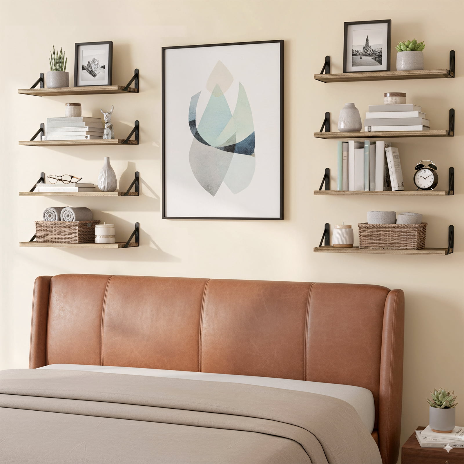 Fairy Farmhouse Natural Floating Shelves (8 Count)
