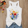 thumbnail image 2 of Wang6 Women Plus Size Loose Fit Tank Tops Causal Floral Printed Sleeveless Summer Tops Crew Neck Racerback Workout Shirts Graphic Tees X_White XL, 2 of 3