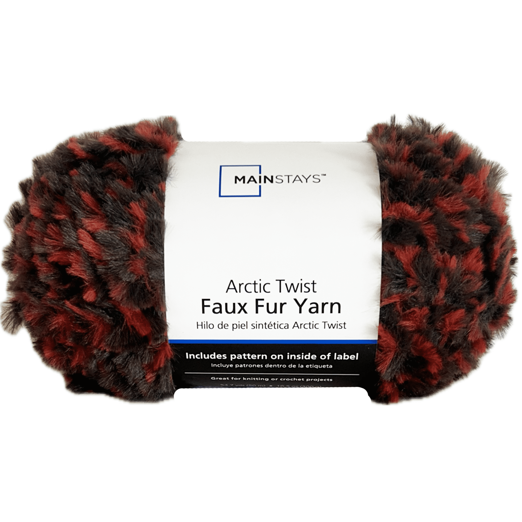 Mainstays Arctic Twist, 54.7 yd, Cherry Cola, 100% Polyester, Super Bulky, Pack of 2