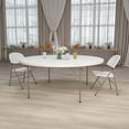 thumbnail image 4 of Table ronde pliante de 72 po en plastique blanc granite, 4 of 7