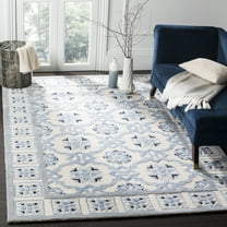 SAFAVIEH Bella Noelle Bordered Area Rug, Ivory/Blue, 11' x 15'