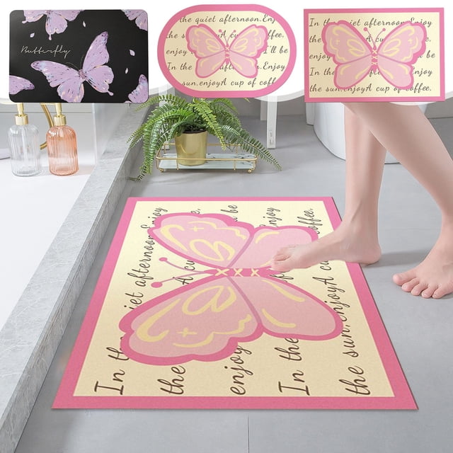 Sentmoon Bathroom Carpet Washable Rugs Area Rugs 60x 40cm Non Slip Rug for Girls Bedroom Carpet Floor Mat for Play Room Game Area Dorm Entryway Home Decor