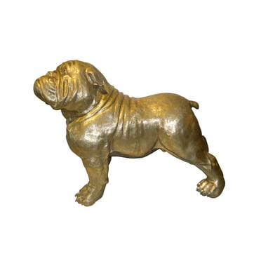 Gold Bulldog Giant Bronze Statue -  Size: 62"L x 26"W x 44"H.