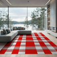 thumbnail image 2 of ODIKA 6'x9' Washable Area Rug Checked Farmhouse Gingham Grid Striped Christma Plaid Checkered Refined for Family Room, Living Room, Master Bedroom, Non-Slip, Easy Care, 2 of 7