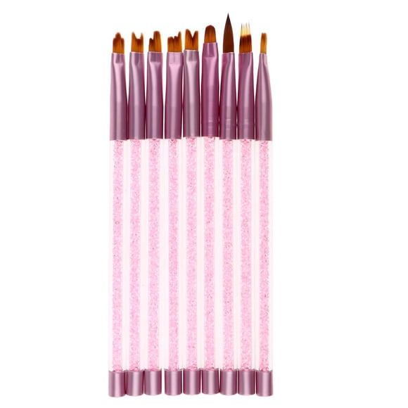 Kit de cepillos de uñas de 9 uds para mujeres y niñas, de uñas, pintura, decoración, para decoración de uñas, conjunto de herramientas d