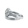 thumbnail image 3 of BERRICLE Sterling Silver Halo Wedding Engagement Rings Round Cut Cubic Zirconia CZ Ring Set for Women, Rhodium Plated Size 8.5, 3 of 9