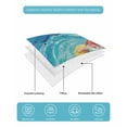thumbnail image 5 of Quilts Full Size Bedding Set, Summer Santa Lightweight Quilted Comforter, Blue Ocean Oil Painting Swimming Ring Soft Reversible Bedspread Coverlet with Pillow Covers for All Season, 78" x 90", 5 of 7