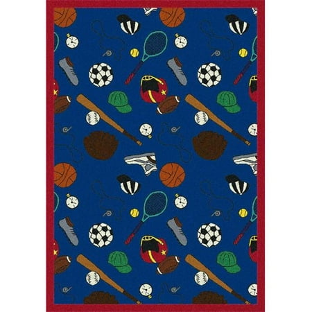 

Multi-Sport Blue 3 ft.10 in. x 5 ft.4 in. WearOn Nylon Machine Tufted- Cut Pile Sports Rug