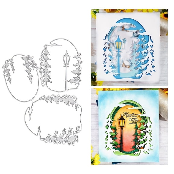 Trees Die Cuts for Card Making, Ouginx 3Pcs Layered Forest Tree Metal Cutting Dies DIY Die Cutters Die Stencils for Scrapbooking, Embossing & More