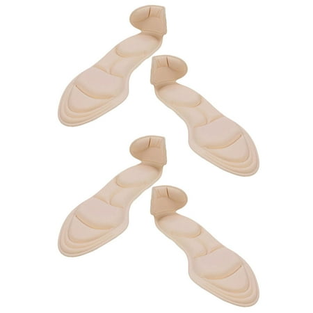 

2 Pairs Self Adhesive Foot Heel Sticker Anti-slip Heel Piece Protector Convenient Heels Back Pads for Women Female (Apricot)