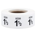 thumbnail image 1 of White Shoe Size 1 1/2 Circle Stickers | 0.75" Inch Round | 500 Pack, 1 of 4